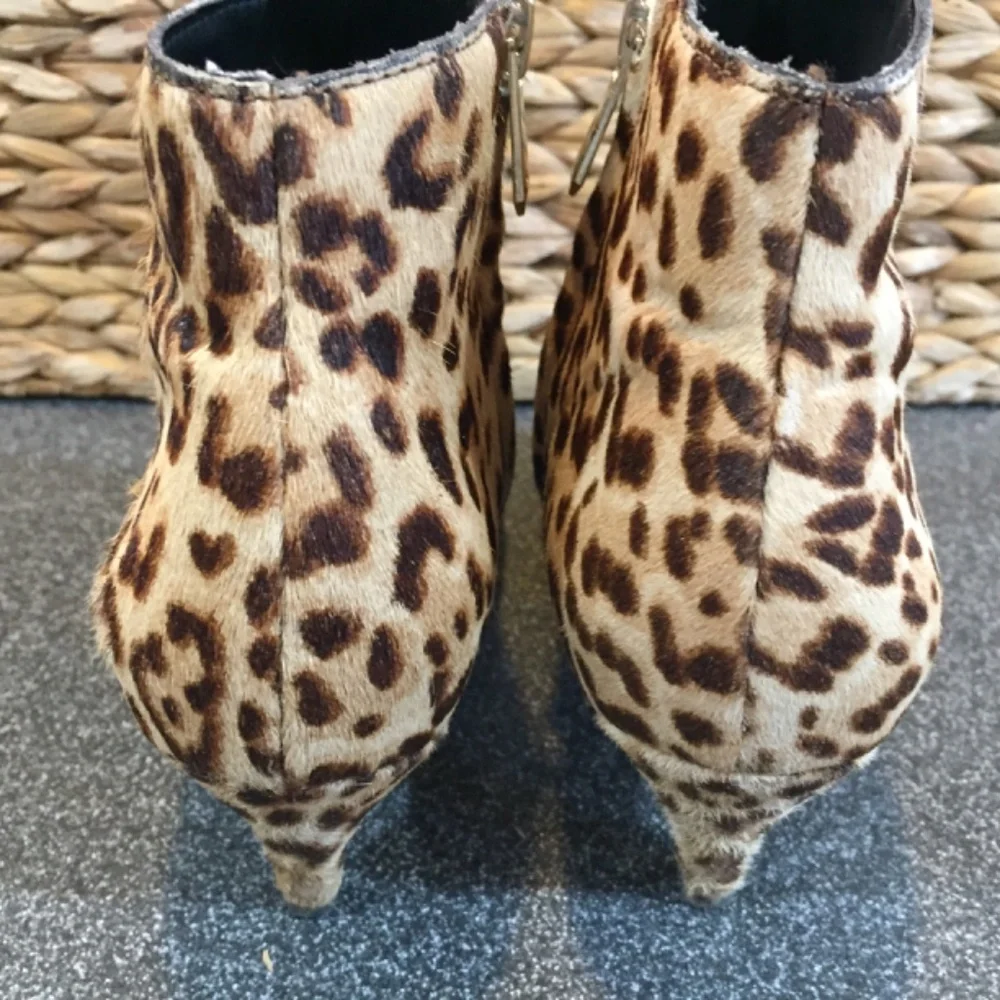 Sam Edelman Leopard Print Calf Hair Ankle Boots